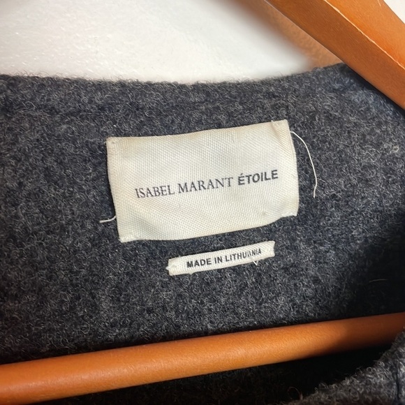 Isabel Marant Etoile Clifford Charcoal Wool/Alpaca BlendPea Coat 38 - Picture 16 of 16